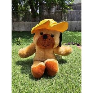 Knickerbocker Plush Toy Dog Animals of Distinction Yellow Rain Hat Vintage USA